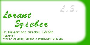 lorant szieber business card