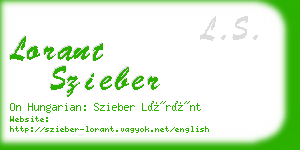 lorant szieber business card